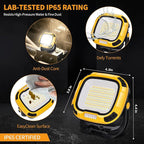 6000mAh Magnetic Work Light Rechargeable with 4000 Lumen IP65 Waterproof, 30H Runtime, 4 Brightness & 4 Color Modes with Red SOS, Strong Magnet Base for Car Repair, Camping, Emergency 2PC