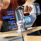 Cordless Jigsaw Tool Compatible with Dewalt 20V Battery, Variable Speed, LED Light, 0°-45° Bevel Cuts, 3-Position Orbital Action, Brushless Motor for Cutting (With 5Ah Battery & Charger Station Kit)