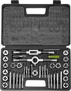 VEVOR 40 pcs Tap and Die Set, Metric Size M3-M12 Rethreading Tapping Tools Kit, Made of Durable Bearing Steel, Includes Full Accessories and Storage Case, for Internal and External Thread Cutting