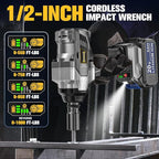Cordless Impact Wrench 1/2 inch Compatible with DeWalt 20V Battery, 1000 Ft-lbs (1360N.m) Brushless High Torque Impact Driver with 2x5.0AH Battery & 6 Sockets, Power Impact Gun for Car Truck Mower