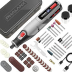 Rotary Tool - 4V Rotary Tool Cordless, PHALANX Rotary Tool Accessories 80 PCS 4000mAh Li-Ion Battery, Preset 9 Speed Adjustment Grinder Tool for Cutting Sanding Carving Polishing Engraver DIY Crafts