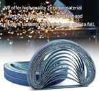 30 Pcs 3/8 x 13 Inch Zirconia Sanding Belts, 3/8x13 Sanding Belts 40 Grit for Air Belt Sander, Zirconia Sanding Belts for Woodworking, Metal Polishing, Derusting (3/8x13in, 40 Grit)