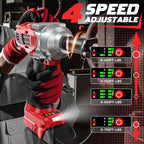 Cordless Impact Wrench 1/2" Compatible with Milwaukee 18v Battery, 750 Ft-lbs High Torque Impact Driver with 6Pcs Sockets & Storage Case, Brushless Impact Gun with 4-Speed & LED Light(Bare Tool)
