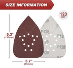 S SATC Mouse Sander Sandpaper 50PCS Mouse Sanding Pads 12 Holes Hook and Loop Sandpaper 120 Grit Detail Palm Sand Paper