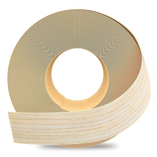 GSCIT Club Oak Edge Banding, 1 1/2 inch x 500ft roll of Wood Veneer Edge Banding Pre-glued Flexible, Real Wood Tape Banding for Cabinet Repair Furniture Restoration