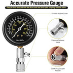 9 Pieces Automotive Compression Tester Kit and Spark Plug Tester, Universal Car and Motorcycle Engine Testing Tools for Cylinder Pressure Gauge (Black)