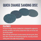 2" Zirconia Sanding Discs, Quick Change, Zir A/O, Quick Change TR, Assorted 20 Pcs, 1 pad Holder, P36/60/80/120