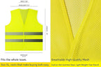 PeerBasics, 20 Pack, Yellow Reflective High Visibility Safety Vest, Hi Vis Silver Strip, Men Women, Work, Cycling, Runner, Construction (Mesh, 20)…
