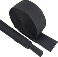 Black 2:1 Ratio Automotive Heat Shrink Braided Sleeving,Wear-Resistant Flat Woven Shrinkable Sleeve Fabric Car Cable Wires Hoses Protection (1-3/8"-19ft)