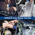 SORAKO 87-Piece Drive Socket Wrench Set, 1/4-Inch Drive, Chrome Vanadium Steel, Includes 72 Tooth Ratchet, Sockets, Case