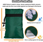 Enlarge Outdoor Faucet Cover for Winter Freeze Protection, 3M Thinsulate, 10"H x 6.3"W Hose Bib Covers for Wall Taps Outside, Waterproof & Frost Free Insulated Spigot Cover, 2 Pcs Faucet Socks - Green