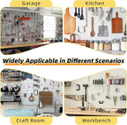 136PCS Metal Pegboard Hooks Organizer Kit for Organizing Various Tools - Heavy Duty 1/4" & 1/8" Pegboard Accessories with Pegboard Bins, Wall Mount Tool Storage for Garage, Workshop & Kitchen