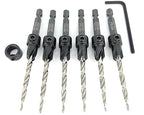 FTG USA Countersink Drill Bit Set for Wood with Tapered Drill Bit 6 Pc #8 (11/64")