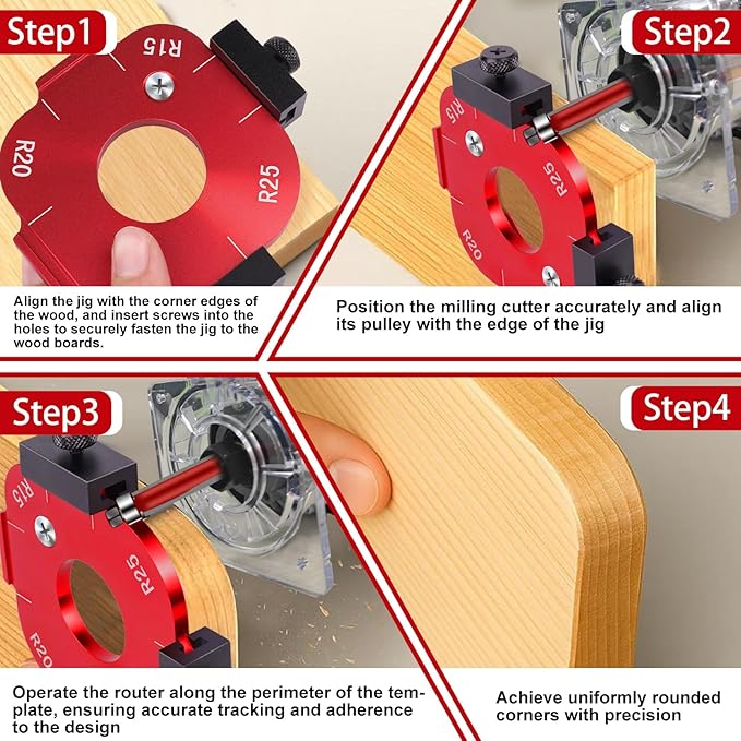 Router Templates and Jigs for Woodworking,Guides and Edge Guide for Precision Routing,Router Tool,Corner Radius Templates for Routers R10/R15/R20/R25/R30/R35/R40/R50