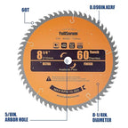 8-1/4-Inch Circular Saw Blade 60 Tooth Fine-Finish TCT Carbide-Tipped Table Saw Blade with 5/8" Arbor for Wood Cutting
