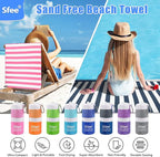 Sfee 2 in 1 Microfiber Beach Towel, Quick Dry Towel Travel Camping Towel Super Absorbent Compact Lightweight Sports Gym Towels Set for Beach, Gym, Hiking, Pool, Backpacking, Bath, Yoga