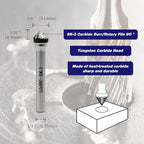Tungsten Carbide Burr 90° Cone, SK-3, Double Cut, 3/8" x 3/16" Head, 1/4" Shank, Versatile Burr Bit for Metalworking, Woodworking, Grinding, Shaping & Deburring by LU&MN