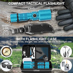 Flashlights High Lumens Rechargeable, Super Bright Long Range Small Powerful Flashlight, 6 Modes LED Tactical Pocket Waterproof Flash Light for Home Emergency (2, Turquoise)