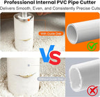 Inside Pipe Cutter for PVC Pipe Cutter Tool with Handle and 3 Pcs Diamond Grit Cutting Wheel, Pipe Cable Saw, 7-Inch Adjustable Cutting Depth, Internal Pipe Cutter for Drill with 1/4in Hex Shank