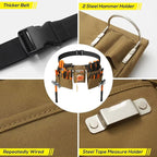 19 Pocket Tool Belts with Quick Release Buckle, Adjustable Utility Belt,Work Apron for Men and Women,for Garden,Electrician,Carpenter,Construction,Gifts(Khaki)