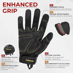 HANDLANDY Work Gloves for Men & Women, Utility Mechanic Working Gloves Touch Screen, Flexible Yard Work Gloves