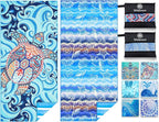 2 Pack Microfiber Lightweight Beach Towel Sand Free Quick Dry Absorbent Thin Compact Towels for Swimming Pool Camping Beach Accessories Large Easy Pack Travel Things for Vacation Essentials Gift
