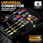 SOMELINE Open Terminal Connector Crimping Tool Kit, 2.8/4.8/6.3mm Male Female Non-Insulated Disconnect Terminals, AWG 24-14 Crimping Pliers for Molex 2.13/2.36mm, AMP - TE CONNECTIVITY Connectors