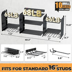 Upgrade Large Power Tool Organizer Wall Mount with Charging Station Tool Storage Rack with 6.5FT Power Strip 10 Drill Holder and Storage Rack for Garage Organization