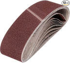 HARFINGTON 4 x 36 Inch Sanding Belts, 12 Pcs 60 Grits Aluminum Oxide Abrasive Belt Sander File Belt for Woodworking, Metal Polishing, Knife Sharpener