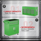 INTERGREAT Tool Chest, Assembled Tool Cabinet with 8 Drawers, Detachable Organized Tool Chests, Lockable Tool Cabinet for Workshop, Warehouse, Mechanics Garage (Green)