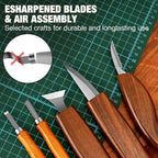 Wood Carving Kit, 24Pcs Wood Carving Tools with PU Storage Bag, Wood Whittling Knife Kit with 4pcs Templates & 6pcs Basswood Blocks for DIY Beginners