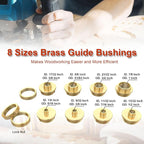 13 Pcs Brass Router Template Bushing Guide Set with Centering Cone, Fit Any Routers Sub-Base of The Porter Cable Style Router Bushing Guide Set with Carrying Case