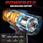 Cordless Impact Wrench 1/2" Compatible with Milwaukee 18V Battery, 1000Ft-lbs(1360N.m) High Torque Impact Driver, Brushless Electric Impact Gun with 4-Mode Speed, LED Work Light for Car(Bare Tool)