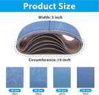 12 Pack 3 x 18 Inch Zirconia Sanding Belts, 3x18 Belt Sander Sanding Belts, 3 Each of 40/60/80/120 Grits Belt Sander Paper Assortment for Metal Wood