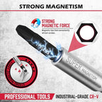 1/4″ Magnetic Ratcheting Screwdriver, Durable Bit Holding Screwdriver With Non-Slip Handle 220mm Long Multi Tip Screwdrivers Ratchet Bits Driver Ergonomic Cushion Grip For Garage & Daily Repair