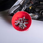 OEMTOOLS 25333 Red Magnetic Nut Cup, Curved Magnetic Parts Tray Holds Up to 5 Pounds, Attaches To Metal Surfaces, Multi-Use Nuts And Bolts Organizer Made From Durable ABS Plastic