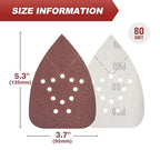 S SATC Mouse Sander Sandpaper 50PCS Mouse Sanding Pads 12 Holes Hook and Loop Sandpaper 80 Grit Detail Palm Sand Paper