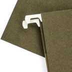 Blue Summit Supplies Legal Size Hanging File Folders, 2" Expansion, 1/3 Cut Adjustable tabs, Legal Size, 5 Tab Locations, Designed for Legal and Law Office File Organization, Standard Green, 25 Pack