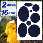 16PCS Down Jacket Repair Patch, Self Adhesive Puffer Jacket Repair Kit, Navy Nylon Fabric Repair Tape for Coats, Tents, Sleeping Bags