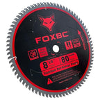 FOXBC 8-1/4 Inch Metal Cutting Table Saw Blade 80-Tooth TCG for Aluminum, Copper, Plastic, Brass, Fiberglass with 5/8-Inch Arbor