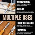 Mt Diablo Woodworking Tools 4 Piece Chisel Set - Premium CV60 Steel Wood Chisel Sets with Ergonomic Handles, Includes 1/4" 1/2" 3/4" 1" Widths - Ideal for Woodworkers - Durable Waxed Canvas Tool Roll