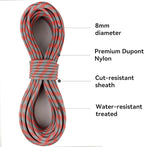 SEAMUS 8mm (5/16in) Prusik Accessory Cord 15M (50ft) UIAA Rock Climbing Rope 14Kn High Tensile Strength Rock Climbing Accessories Cord Double Braid Nylon Cord for Mountain Tree Climbing,Fire Rescue