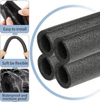 Amylove 24 Pcs 3.3 Feet Foam Pipe Insulation Foam Tube Insulating Water Pipe Pool Swim Noodles Heat Preservation Pipe Covers for Tubing Outdoor Freeze Protection (Black,1/2 Inch)