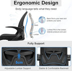 Primy Drafting Chair Tall Office Chair with Flip-up Armrests Executive Ergonomic Computer Standing Desk Chair with Lumbar Support and Adjustable Footrest Ring (Black)