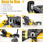 YUZES Hydraulic Crimping Tool 10 Tons, 12 AWG to 2/0 Battery Cable Crimper Tool with 9 Dies, Easy to Operate Hydraulic Wire Crimping Tool Kit for Wire Rope, Battery Cable Ends Ring Terminals