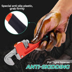 Heavy Duty 6 Inch and 8 Inch Adjustable Pipe Wrench - Mini Straight Plumbing Tool for Tight Spaces & DIY Repairs