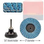 30 Pcs 2 Inch Mini Flap Disc, Zirconia High Density, with 1 Pcs 1/4 inch Shank Holder, for Metal Grinding, for Angle Die Grinder (60 GRIT)