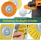 Amylove 8 Inch Airway Buffing Wheels Aluminum Wheel Polishing Kit in Diameter 5/8 Inch Arbor Hole, Polishing Compound and Metal Polish Kit for Angle Grinder(Multicolor,12 Pcs)