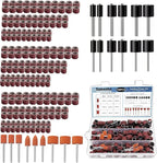 Sanding Drum Set for Dremel Rotary Tools-Includes 138 Aluminum Oxide Drum Sander Sanding Sleeves (80,120,240 Grit),12 Drum Mandrels and 9 Sanding Bits,Sanding Bits Tool Accessories with Box