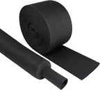 Black 2:1 Ratio Automotive Heat Shrink Braided Sleeving,Wear-Resistant Flat Woven Shrinkable Sleeve Fabric Car Cable Wires Hoses Protection (2''-35ft)